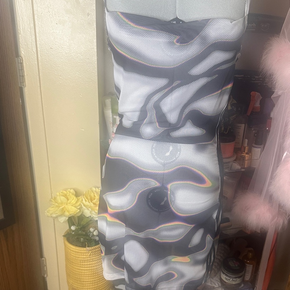 Adidas Strapless Black and White Dress